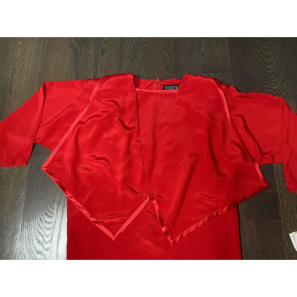 YEOHLEE‎ New York Red 100%Silk Lagenlook Shift Dress~M - Picture 6 of 7